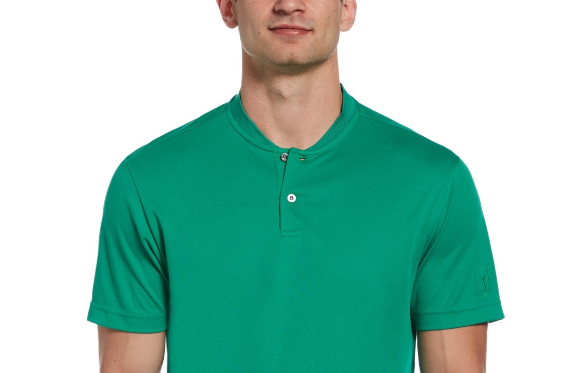 PGA Tour Men's Edge Collar Polo Shirt Green Size Small