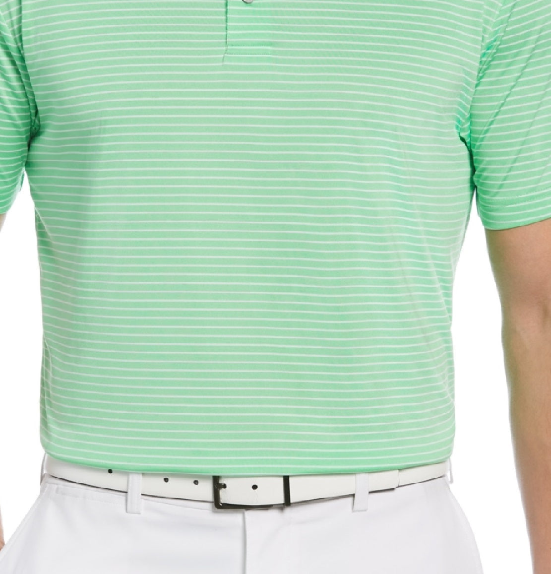 PGA Tour Men's Feeder Stripe Performance Golf Polo Shirt Green Size Small