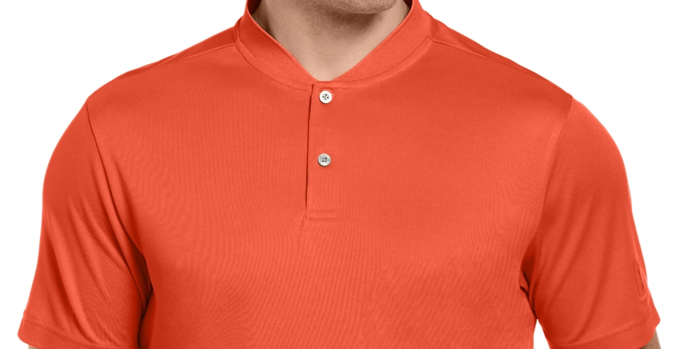 PGA Tour Men's Edge Collar Polo Shirt Orange Size Large
