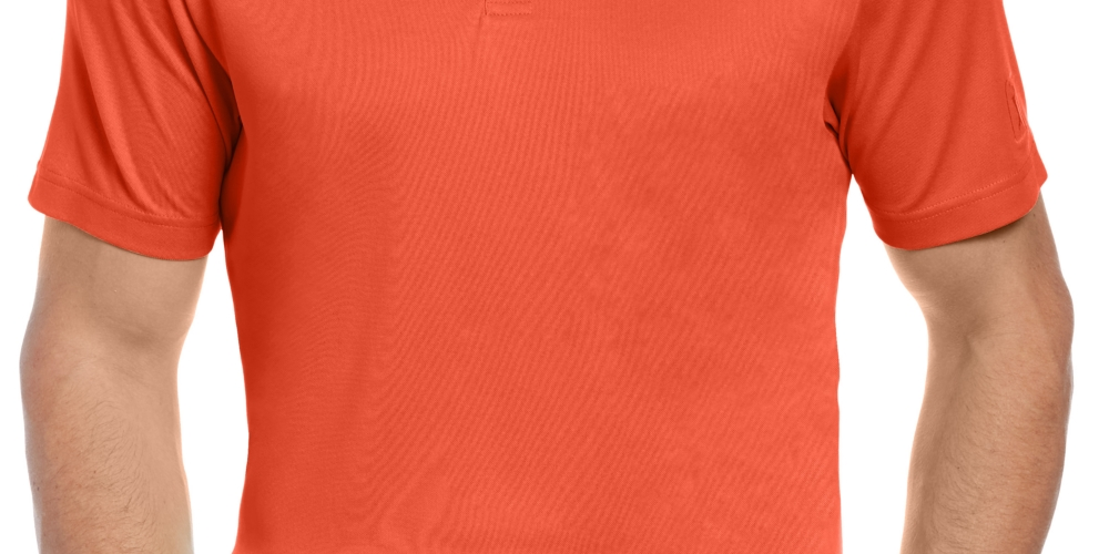 PGA Tour Men's Edge Collar Polo Shirt Orange Size Large