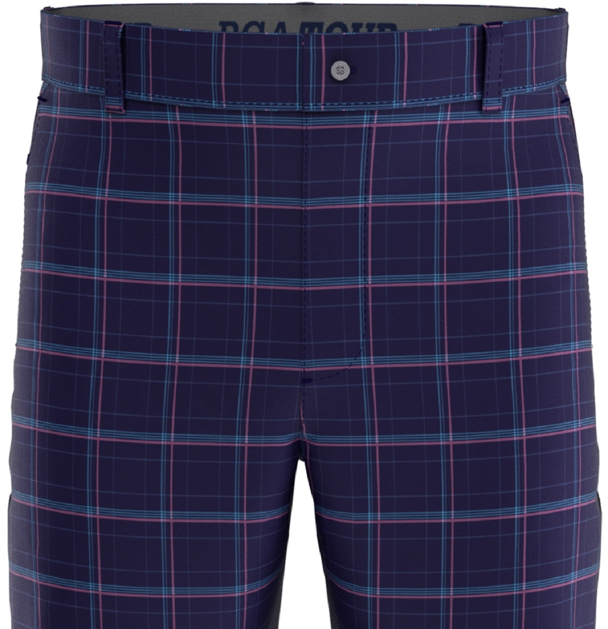 PGA Tour Men's Roadmap Print Plaid Shorts Blue Size 40