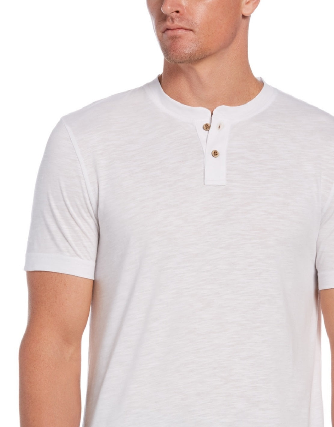 Cubavera Men's Slub Henley T-Shirt White Size Medium