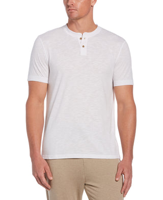 Cubavera Men's Slub Henley T-Shirt White Size Medium