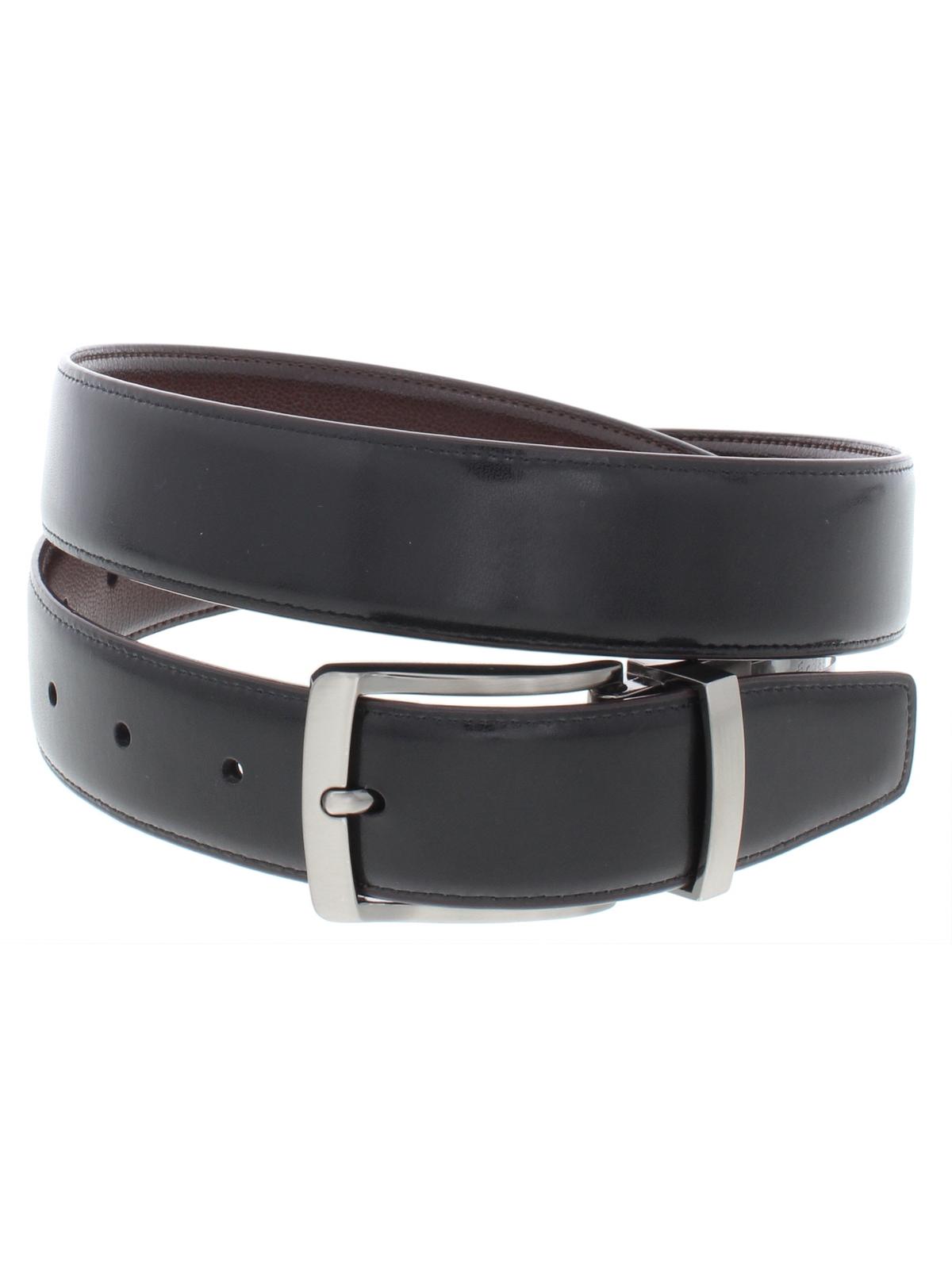 Perry Ellis Men's Leather Reversible Dress Belt Brown Size 32