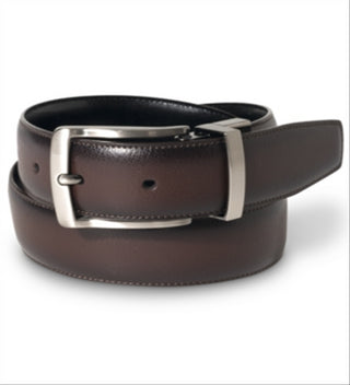 Perry Ellis Men's Leather Reversible Dress Belt Brown Size 32
