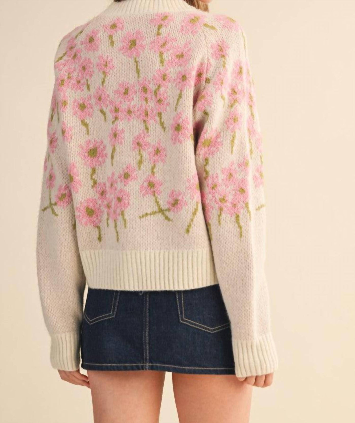 &Merci - Southern Grace Floral Knit Sweater Cardigan