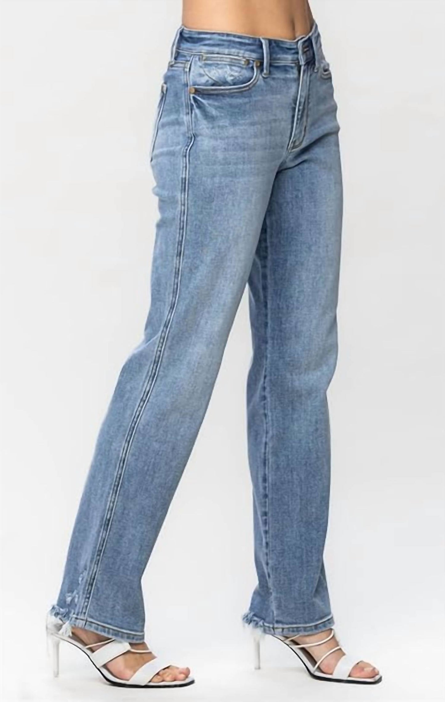 Judy Blue - Mid Rise Cell Phone Pocket Dad Jeans