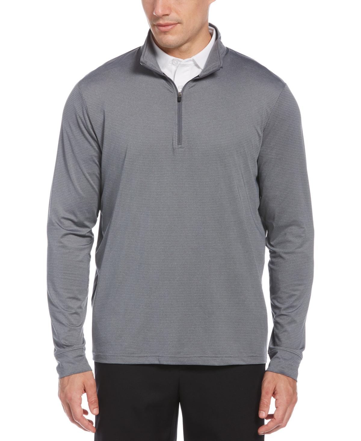 PGA Tour Men's Sun Shade Stretch Quarter Zip Golf Striped Pullover Grey Size XX-Large