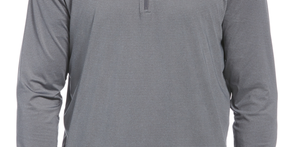 PGA Tour Men's Sun Shade Stretch Quarter Zip Golf Striped Pullover Grey Size XX-Large