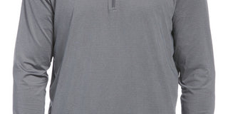 PGA Tour Men's Sun Shade Stretch Quarter Zip Golf Striped Pullover Grey Size XX-Large