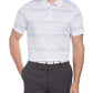 PGA Tour Men's Athletic Fit Ombre Performance Polo Shirt White Size Small