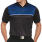 PGA Tour Men's Athletic Fit Geo Stripe Print Performance Golf Polo Shirt Black Size Small
