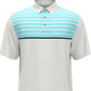 PGA Tour Men's Athletic Fit Geo Stripe Print Performance Golf Polo Shirt White Size X-Large