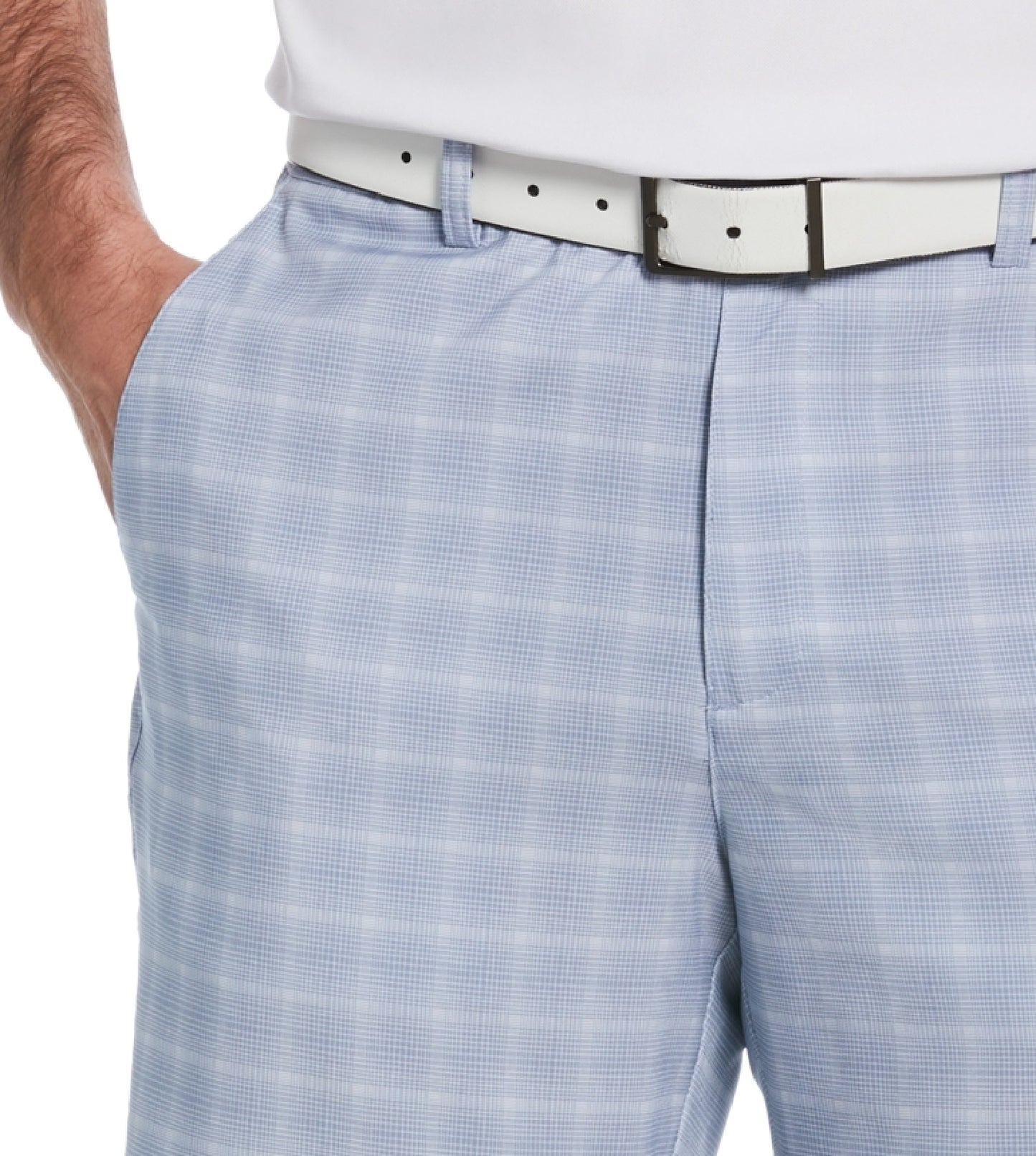 PGA Tour Men's Plaid Print Golf Shorts Gray Size 32