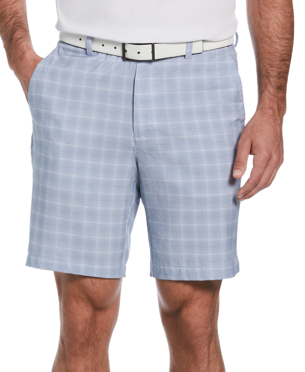 PGA Tour Men's Plaid Print Golf Shorts Gray Size 32