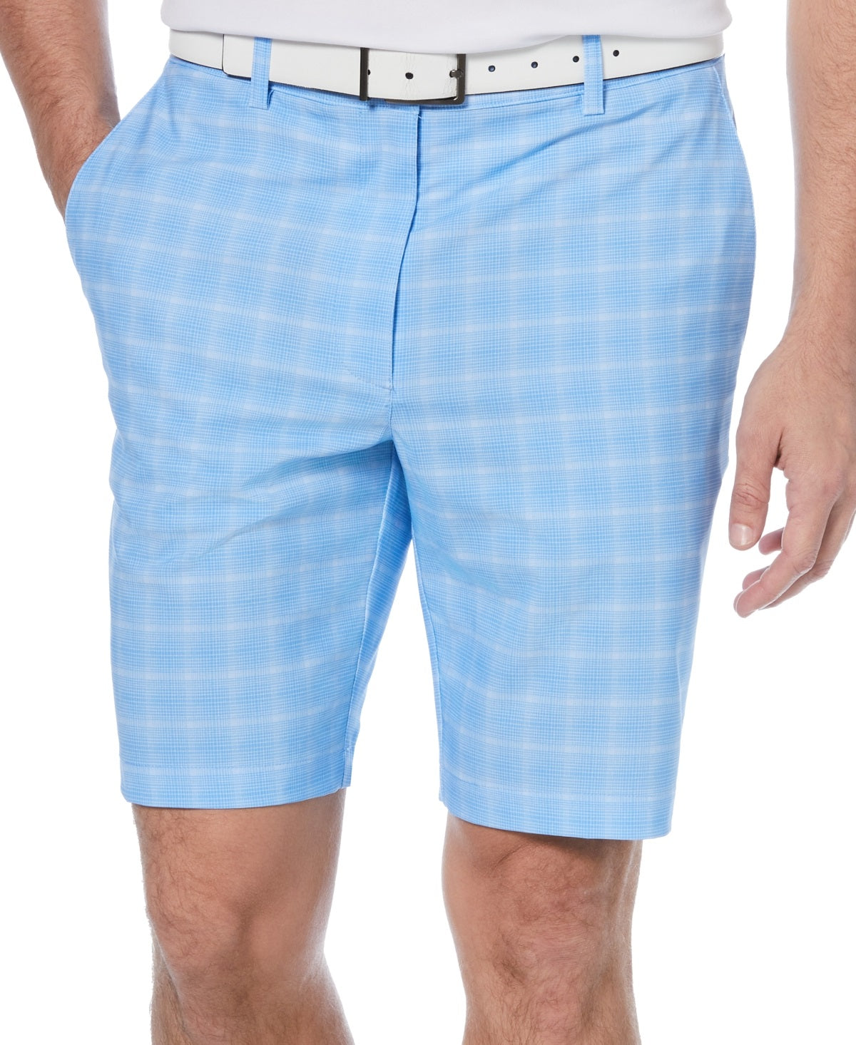 PGA Tour Men's Plaid Print Golf Shorts Blue Size 40