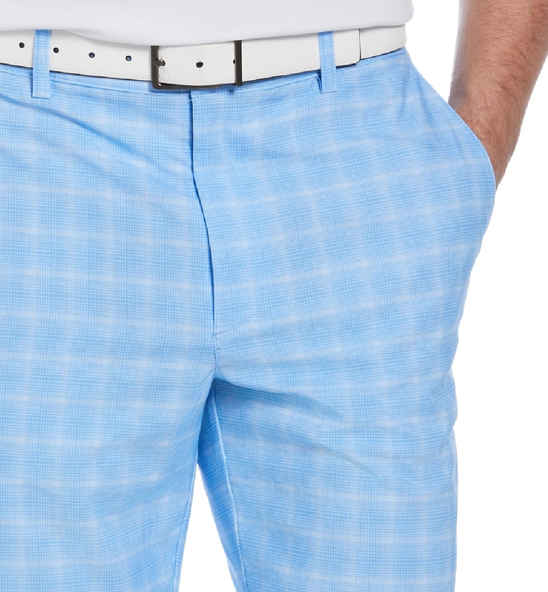 PGA Tour Men's Plaid Print Golf Shorts Blue Size 42