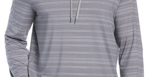 PGA Tour Men's Textured Stripe Performance Golf Hoodie Gray Size Medium