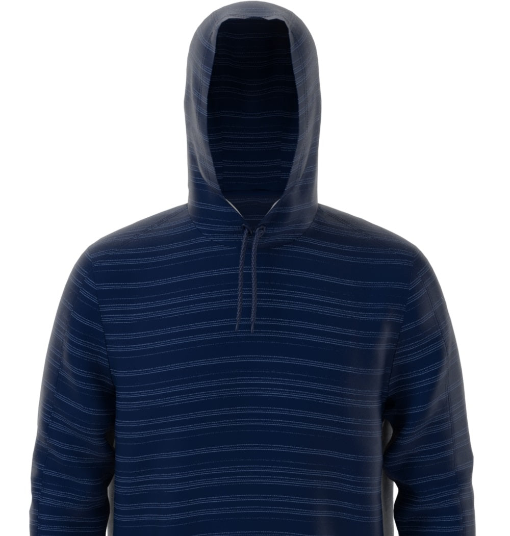 PGA Tour Men's Textured Stripe Performance Golf Hoodie Blue Size Large