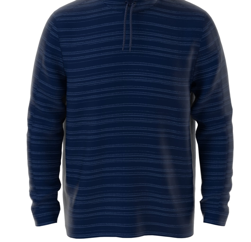 PGA Tour Men's Textured Stripe Performance Golf Hoodie Blue Size Large
