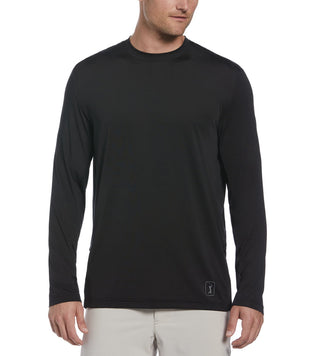 PGA Tour Men's Mixed Media Sun Protection Golf Shirt Black Size XX-Large