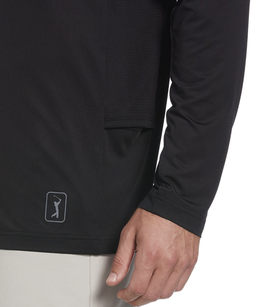PGA Tour Men's Mixed Media Sun Protection Golf Shirt Black Size XX-Large