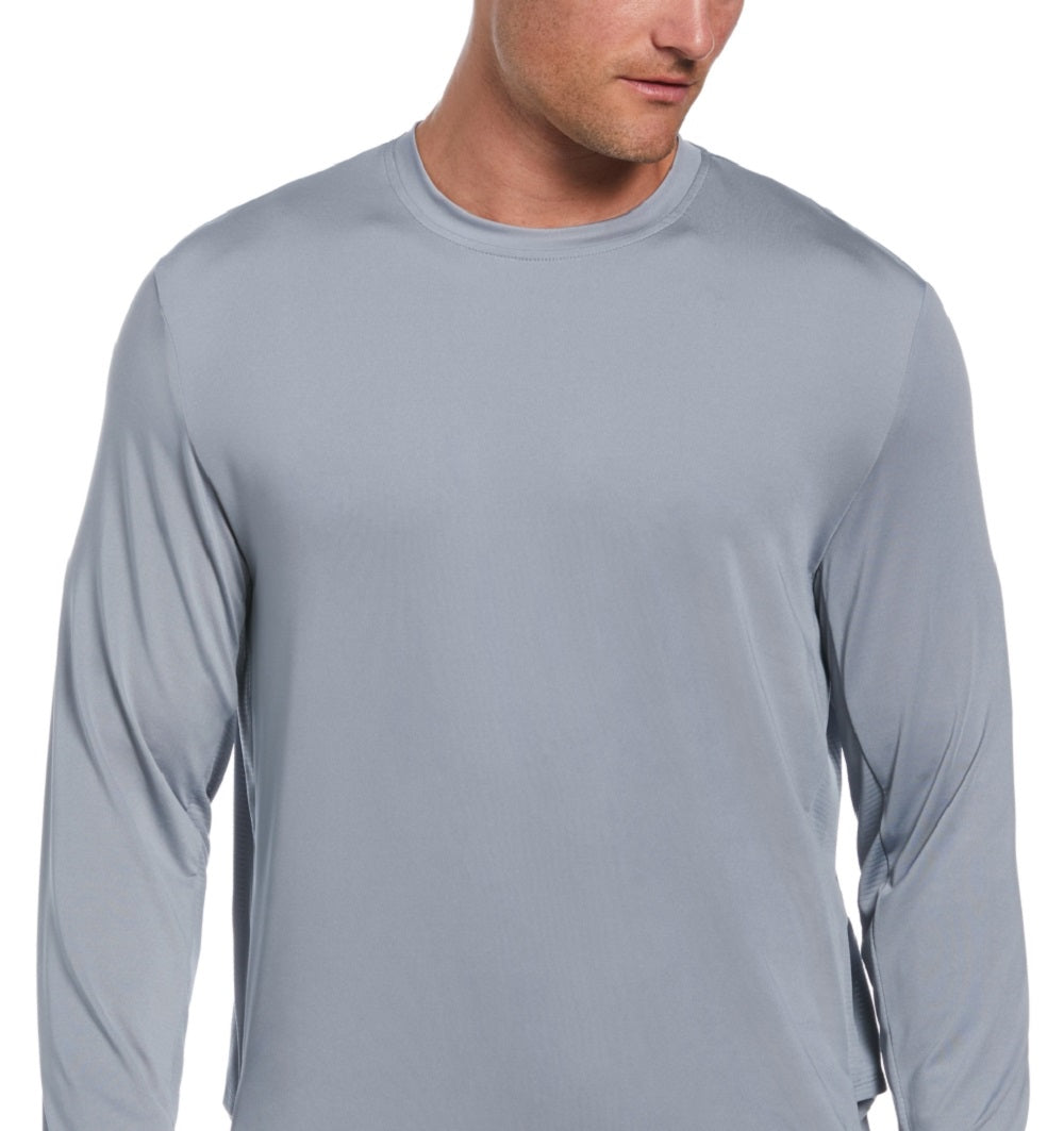 PGA Tour Men's Mixed Media Sun Protection Golf Shirt Gray Size Large