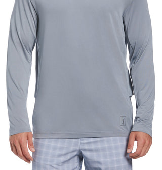 PGA Tour Men's Mixed Media Sun Protection Golf Shirt Gray Size Large