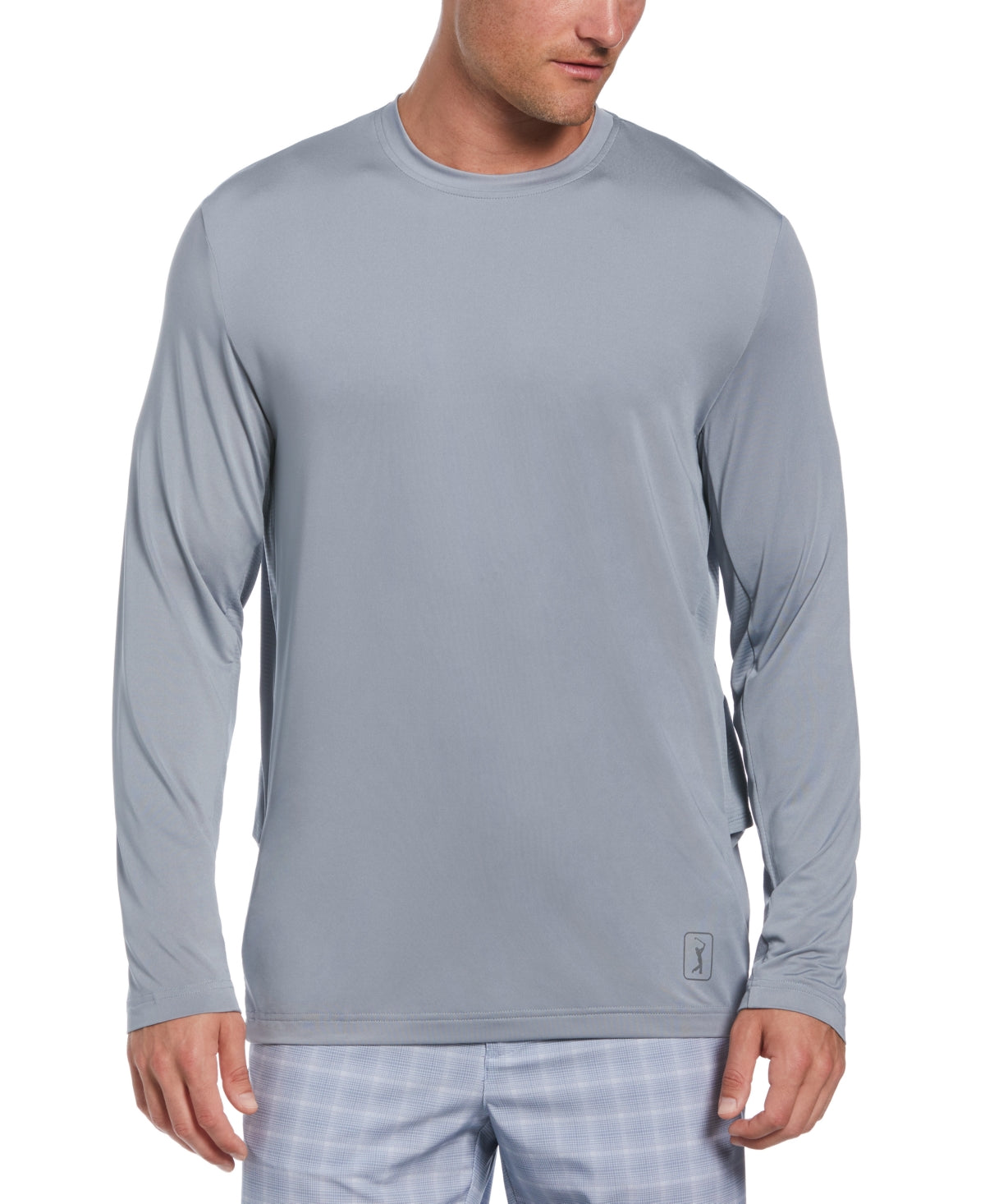 PGA Tour Men's Mixed Media Sun Protection Golf Shirt Gray Size XX-Large