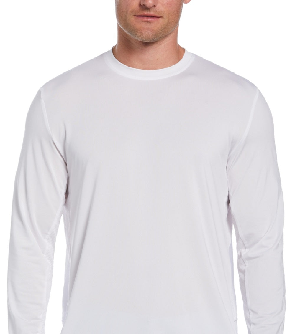 PGA Tour Men's Mixed Media Sun Protection Golf Shirt White Size Medium