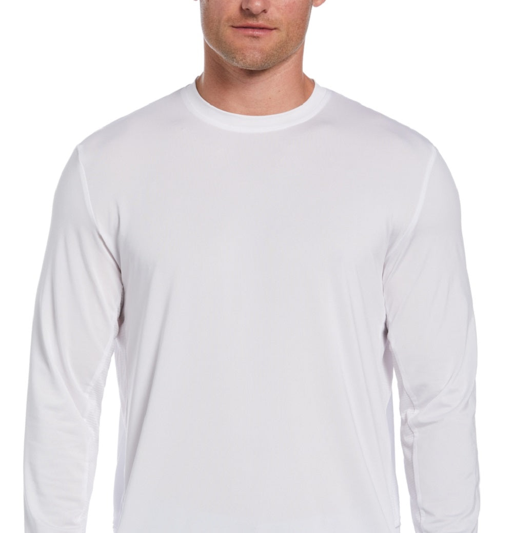 PGA Tour Men's Mixed Media Sun Protection Golf Shirt White Size Large