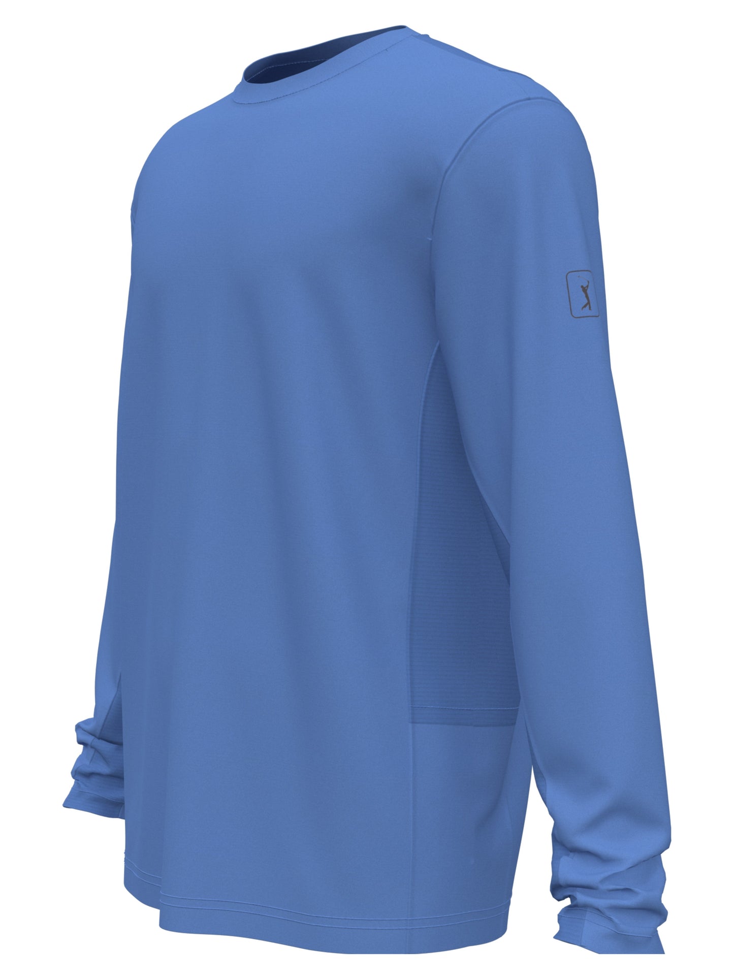 PGA Tour Men's Mixed Media Sun Protection Golf Shirt Blue Size Medium