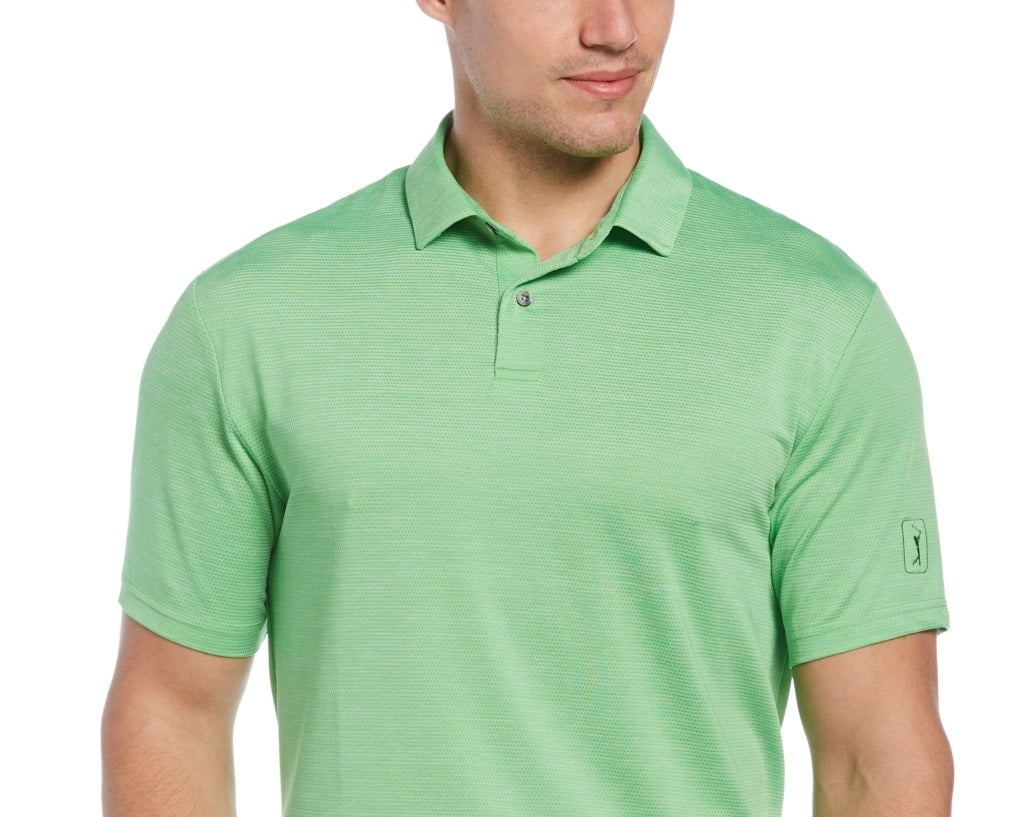 PGA Tour Men's Space Dye Texture Golf Polo Shirt Green Size X-Large