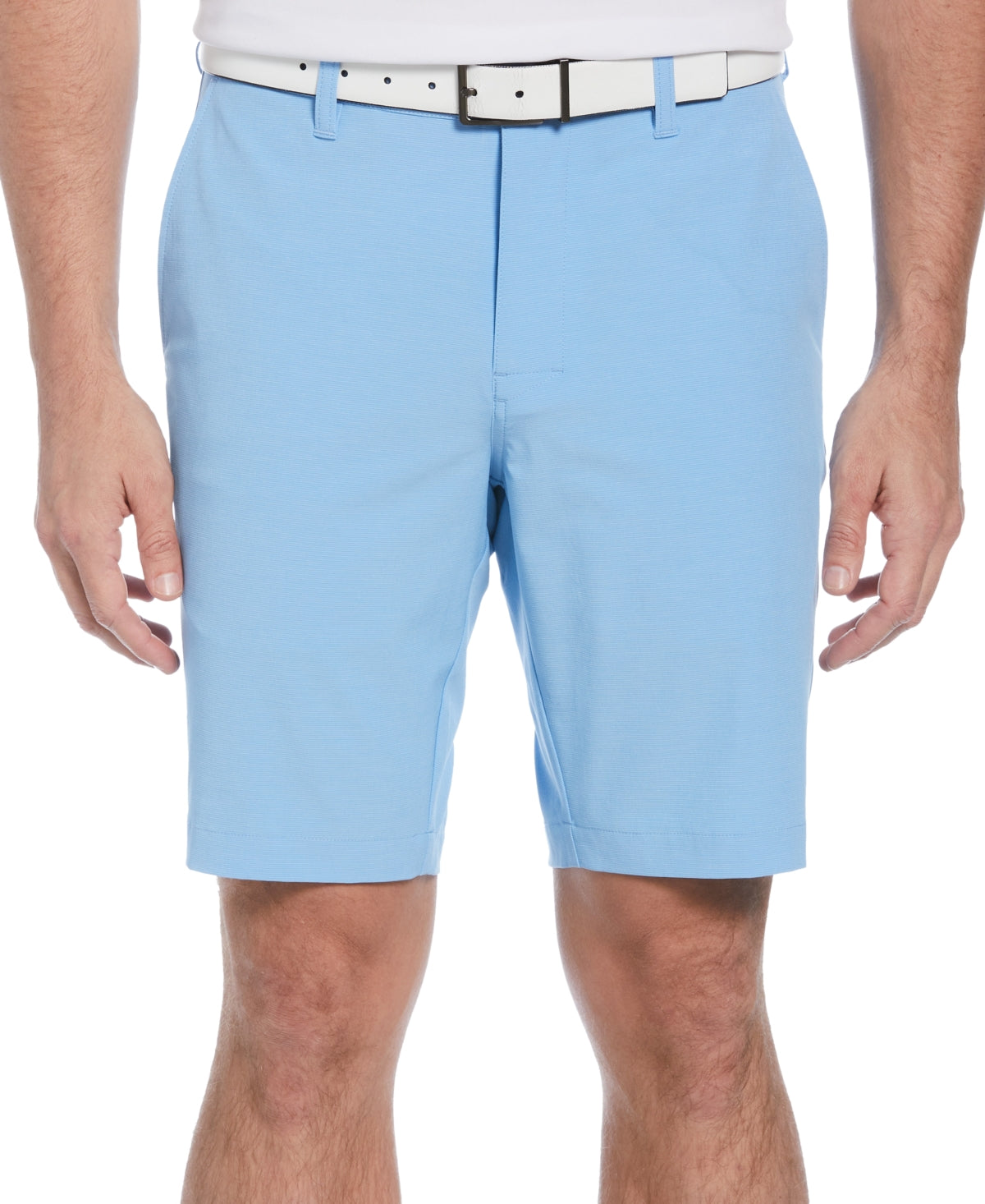 PGA Tour Men's Flat Front Horizontal Textured Golf Shorts Blue Size 40