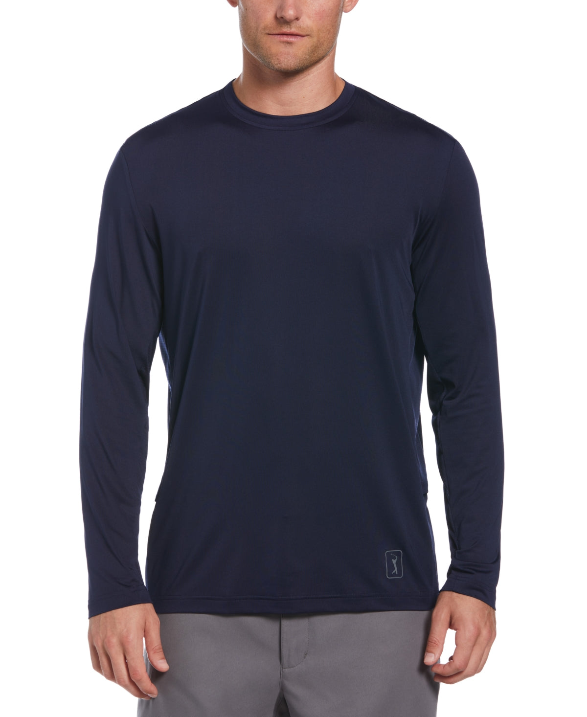 PGA Tour Men's Mixed Media Sun Protection Golf Shirt Blue Size Medium