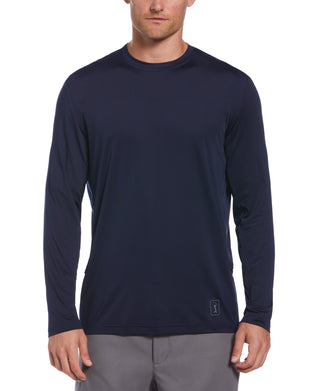 PGA Tour Men's Mixed Media Sun Protection Golf Shirt Blue Size Medium