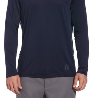 PGA Tour Men's Mixed Media Sun Protection Golf Shirt Blue Size XX-Large