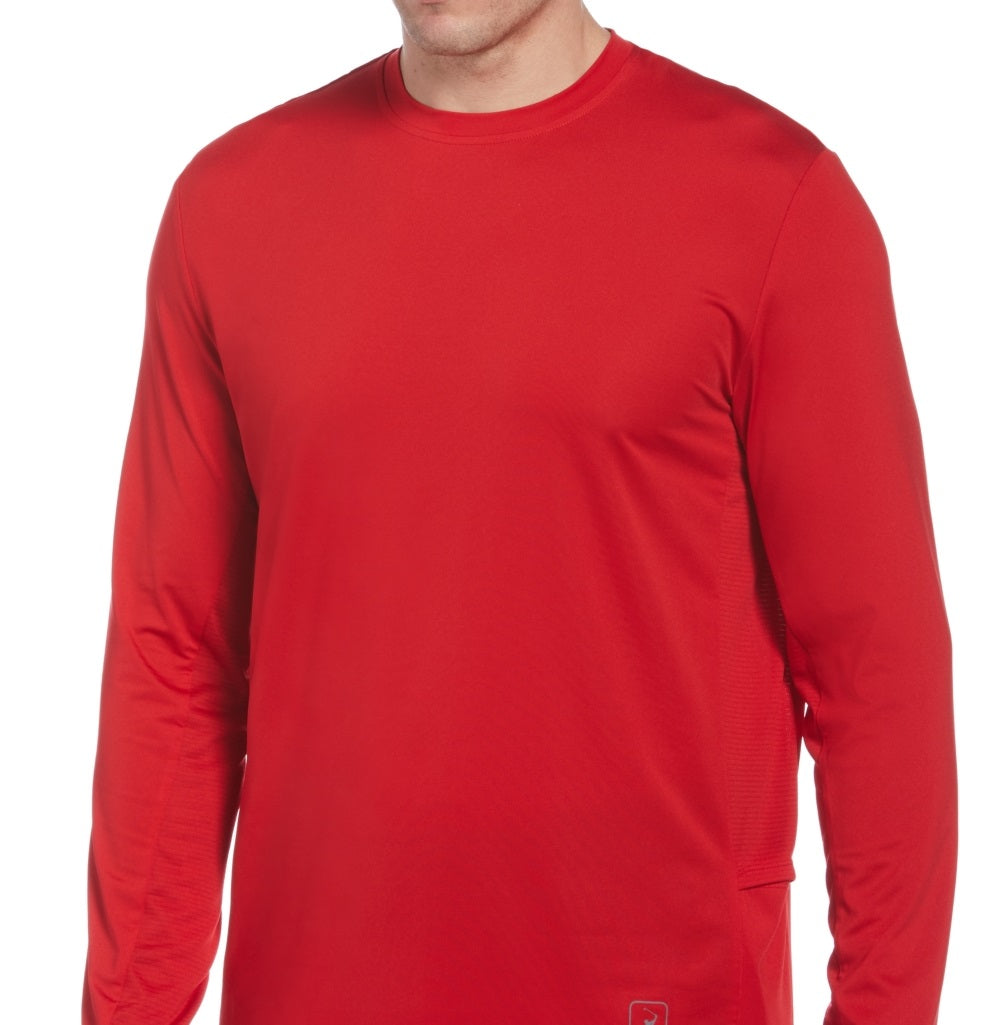 PGA Tour Men's Mixed Media Sun Protection Golf Shirt Red Size XX-Large