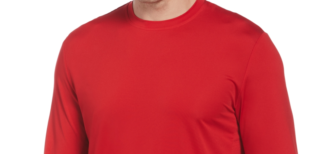 PGA Tour Men's Mixed Media Sun Protection Golf Shirt Red Size XX-Large