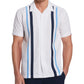 Cubavera Men's Tri Color Camp Shirt White Size XX-Large