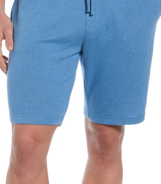 Cubavera Men's Solid Double Knit 9 Drawstring Shorts Blue Size Large