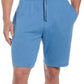 Cubavera Men's Solid Double Knit 9 Drawstring Shorts Blue Size Large