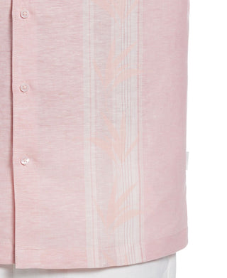 Cubavera Men's Tropical Combo Panel Shirt Pink Size Small