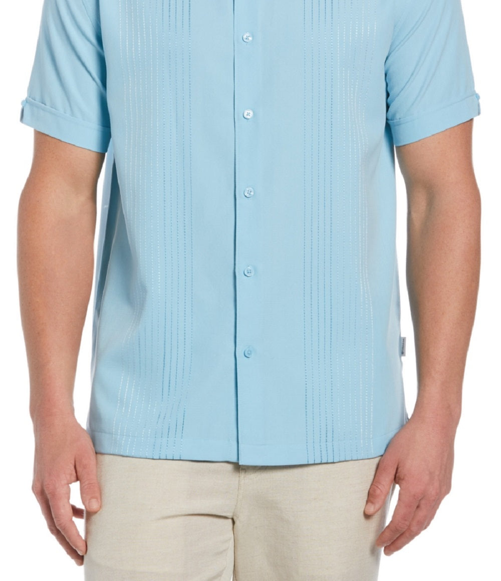 Cubavera Men's Big & Tall Textured Stripe Shirt Blue Size XXXX-Large