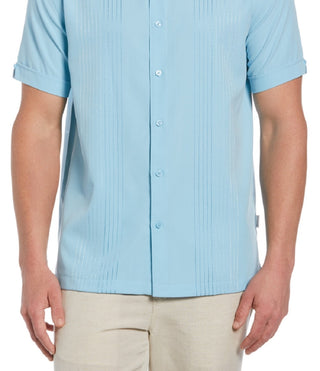 Cubavera Men's Big & Tall Textured Stripe Shirt Blue Size XXXX-Large