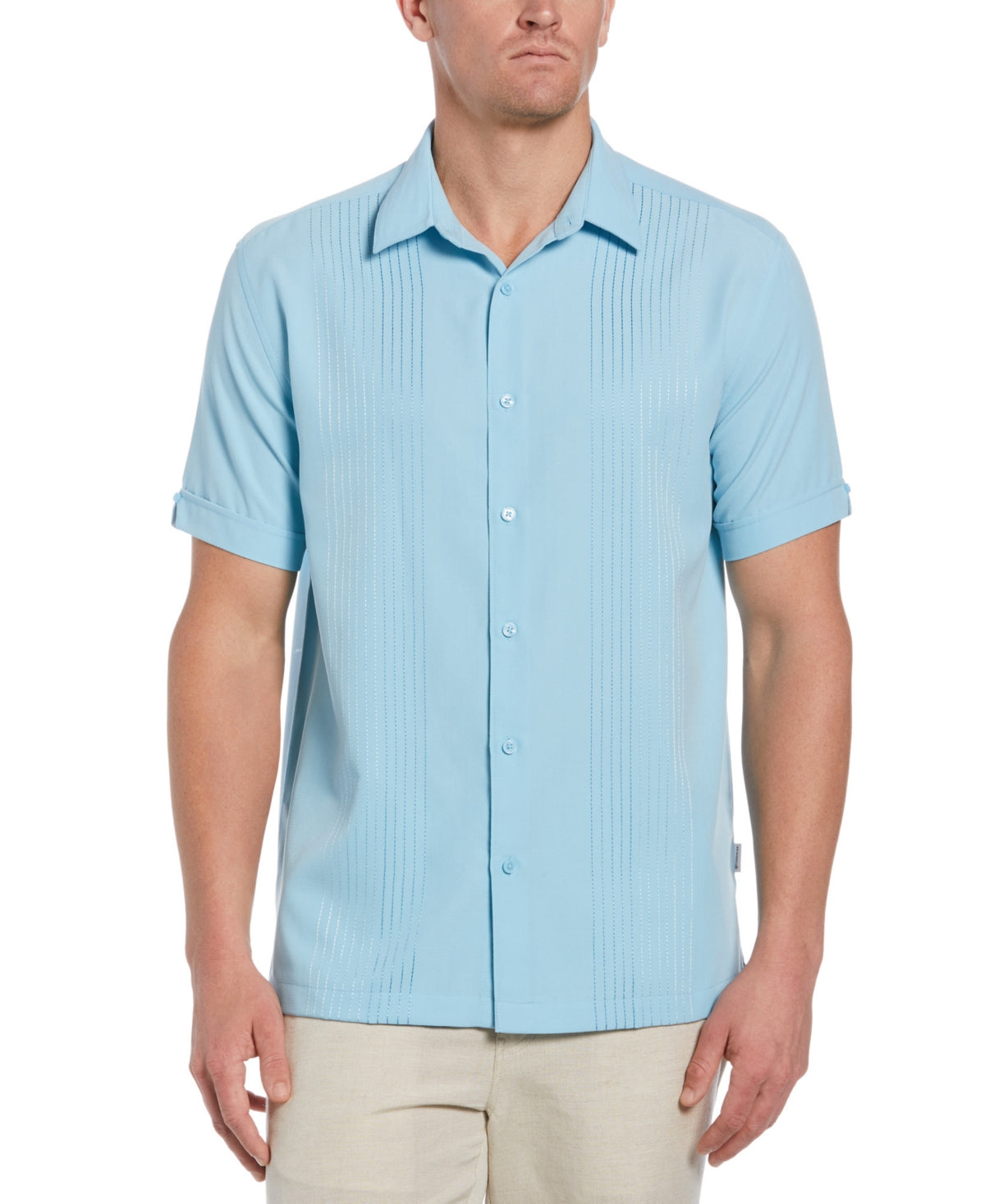 Cubavera Men's Big & Tall Textured Stripe Shirt Blue Size XXXX-Large