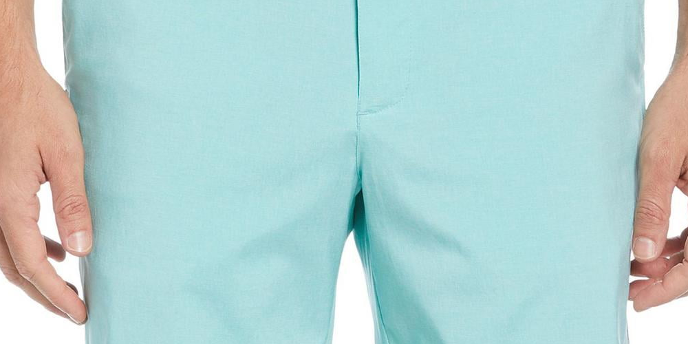 PGA Tour Men's Flat Front Heathered Golf Shorts Blue Size 42