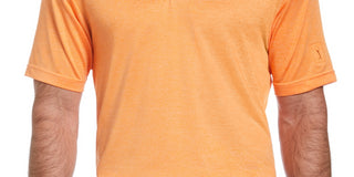 PGA Tour Men's Space Dye Texture Golf Polo Shirt Orange Size Large