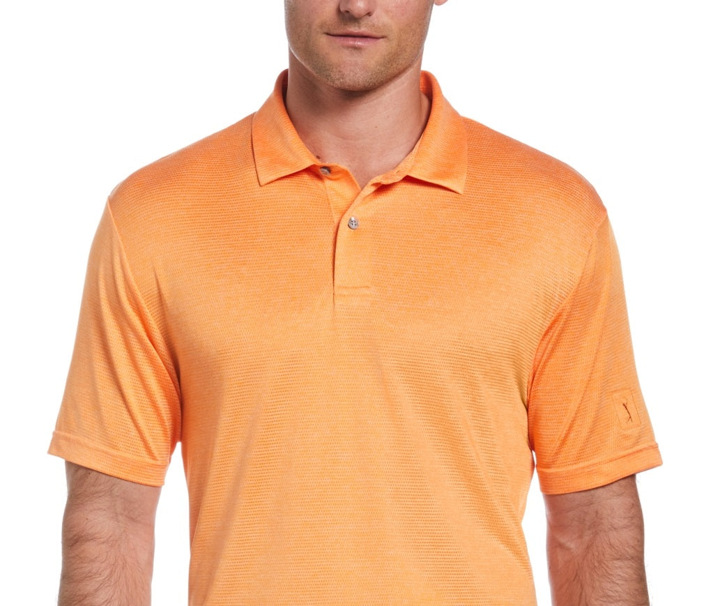 PGA Tour Men's Space Dye Texture Golf Polo Shirt Orange Size XX-Large