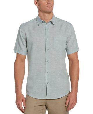 Cubavera Men's Tanner Travel Shirt Blue Size Small